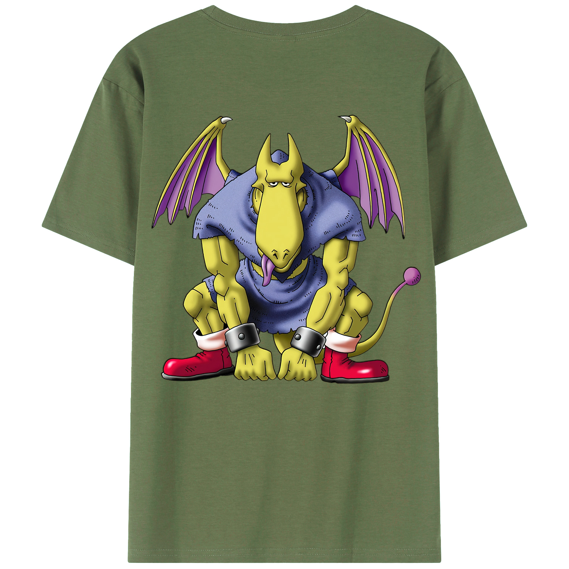 （画像用） ドラゴンクエスト Doragon Kuesuto Dragon Quest 綿100％ メンズ半袖Tシャツ（バックプリント） 通気性